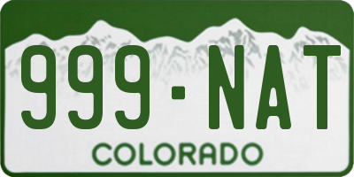 CO license plate 999NAT