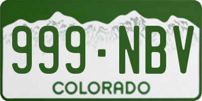 CO license plate 999NBV