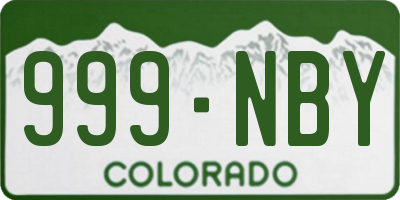 CO license plate 999NBY