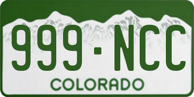CO license plate 999NCC