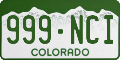 CO license plate 999NCI