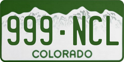 CO license plate 999NCL