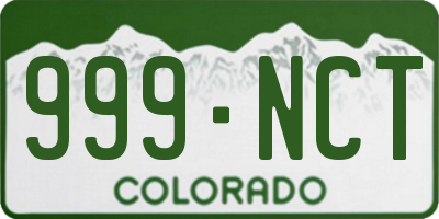 CO license plate 999NCT