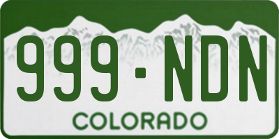 CO license plate 999NDN