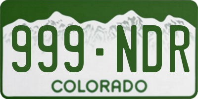 CO license plate 999NDR