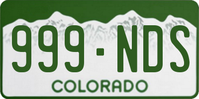 CO license plate 999NDS