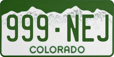 CO license plate 999NEJ