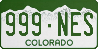 CO license plate 999NES