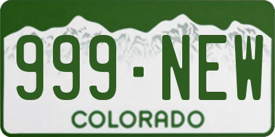 CO license plate 999NEW