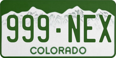 CO license plate 999NEX