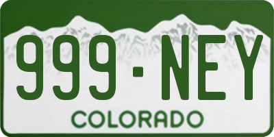 CO license plate 999NEY