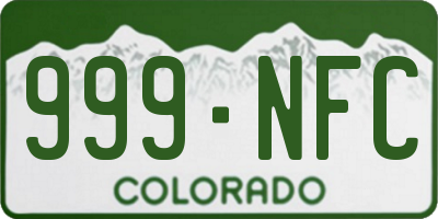 CO license plate 999NFC