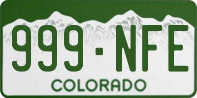 CO license plate 999NFE