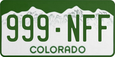 CO license plate 999NFF