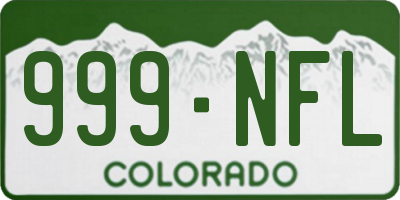 CO license plate 999NFL