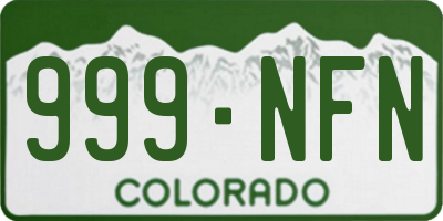 CO license plate 999NFN