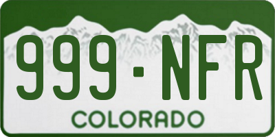 CO license plate 999NFR