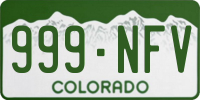 CO license plate 999NFV