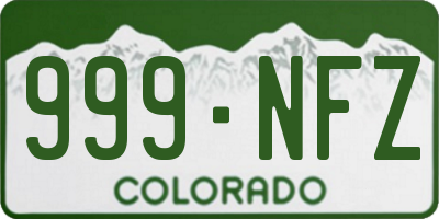 CO license plate 999NFZ