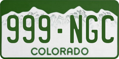 CO license plate 999NGC