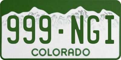 CO license plate 999NGI