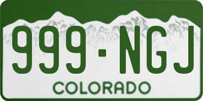 CO license plate 999NGJ
