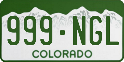 CO license plate 999NGL