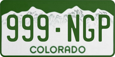CO license plate 999NGP