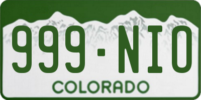 CO license plate 999NIO