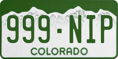 CO license plate 999NIP