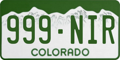 CO license plate 999NIR