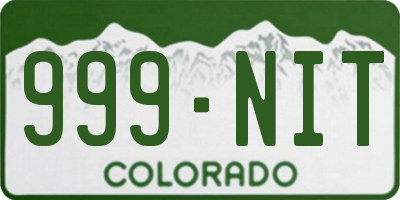 CO license plate 999NIT