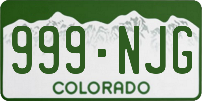 CO license plate 999NJG