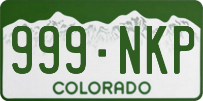 CO license plate 999NKP