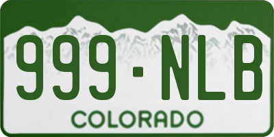CO license plate 999NLB
