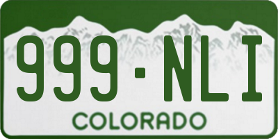 CO license plate 999NLI