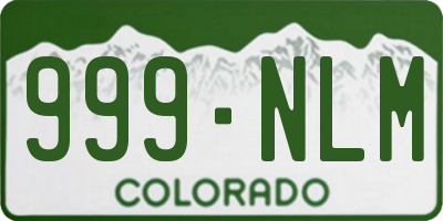 CO license plate 999NLM