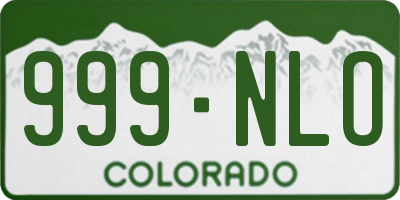 CO license plate 999NLO