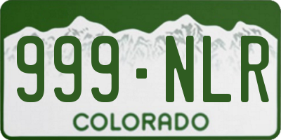CO license plate 999NLR