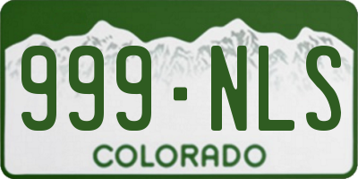 CO license plate 999NLS