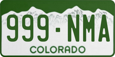 CO license plate 999NMA