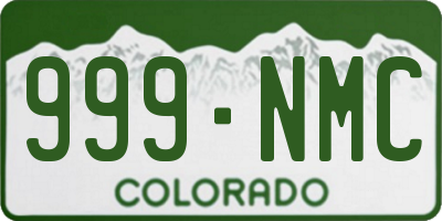 CO license plate 999NMC