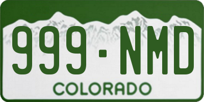 CO license plate 999NMD