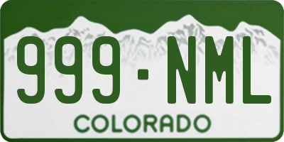 CO license plate 999NML