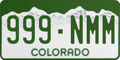 CO license plate 999NMM