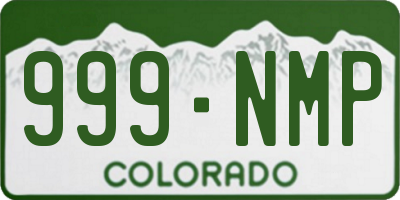 CO license plate 999NMP