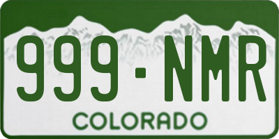 CO license plate 999NMR