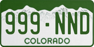 CO license plate 999NND