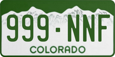 CO license plate 999NNF
