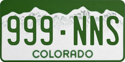 CO license plate 999NNS